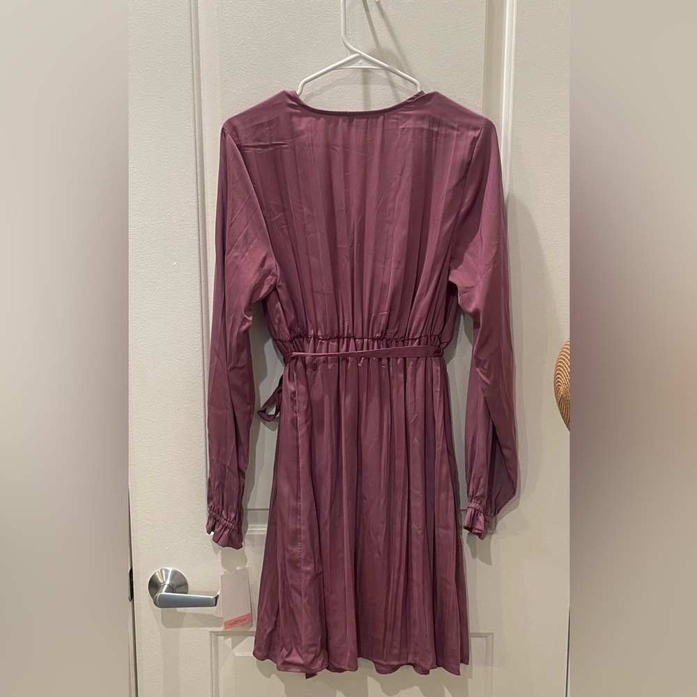 NEW…Motherhood Maternity Woven Wrap Smocked Long-Sleeve Dress - Picture 5 of 5